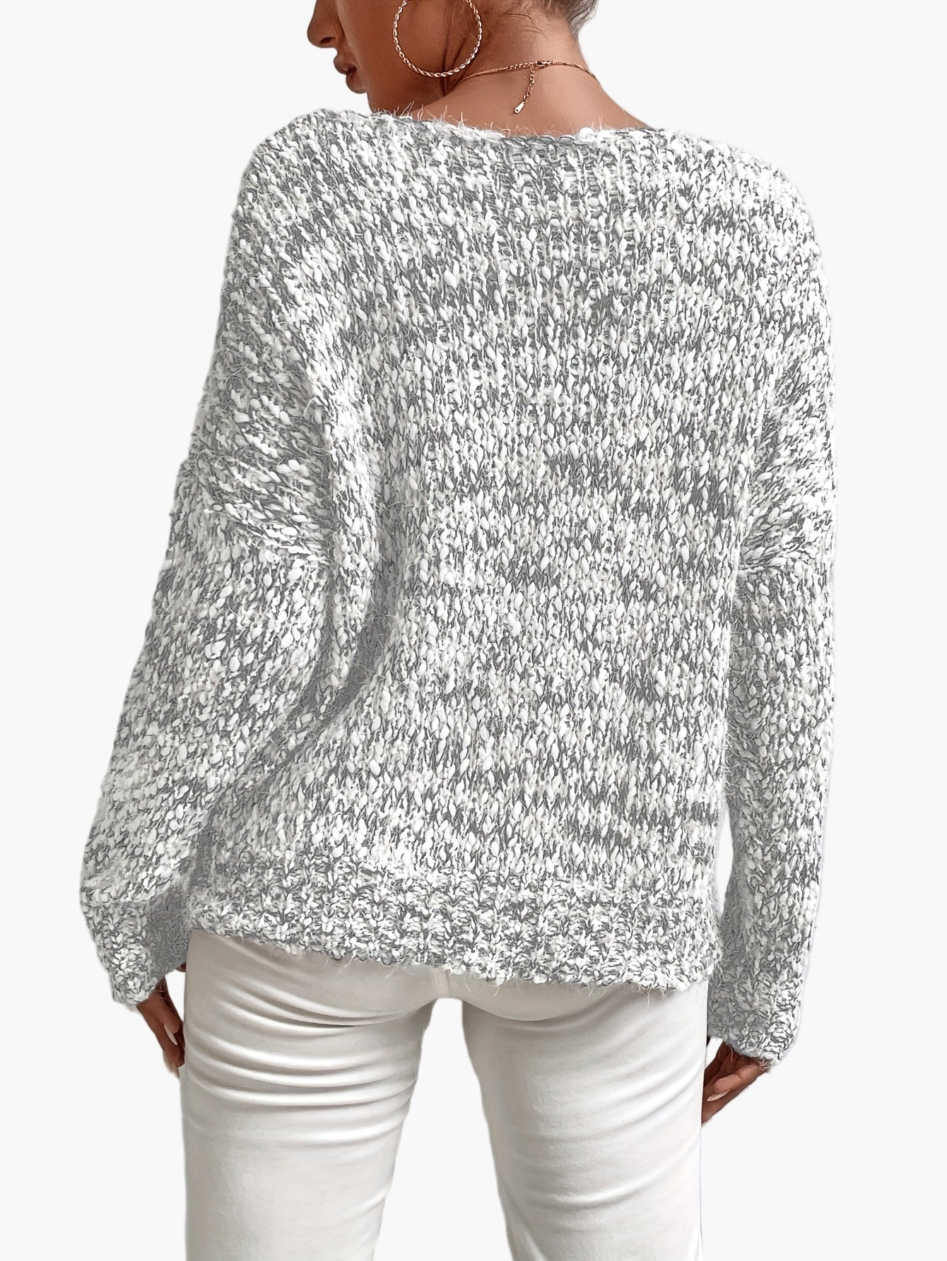 Jersey de mujer en estilo casual holgado – Jersey de punto moderno para el día a día y tiempo libre