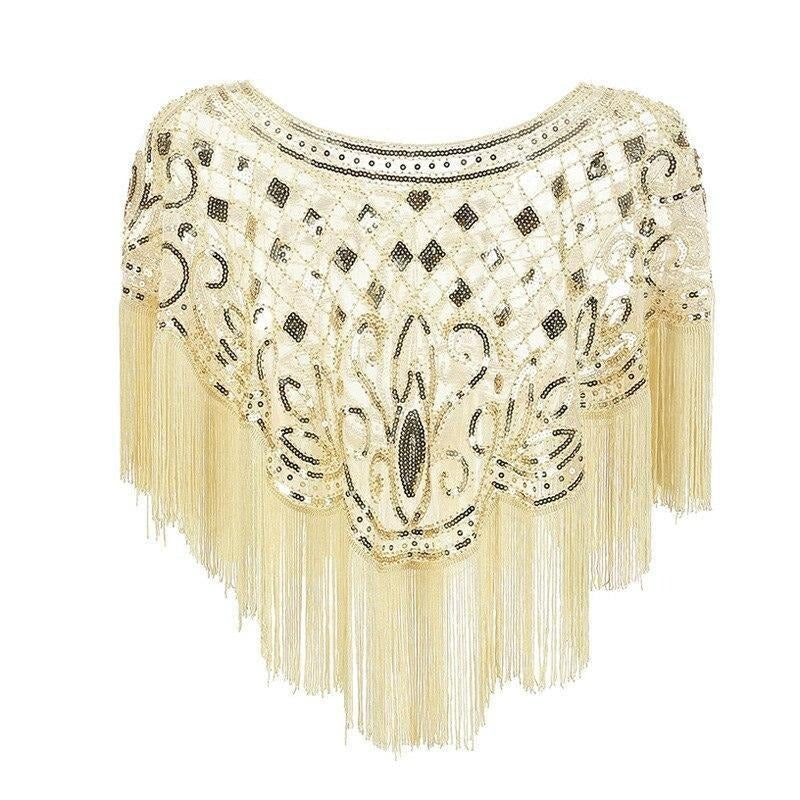 Sjaal in Gatsby-stijl met strass en parelkettingen