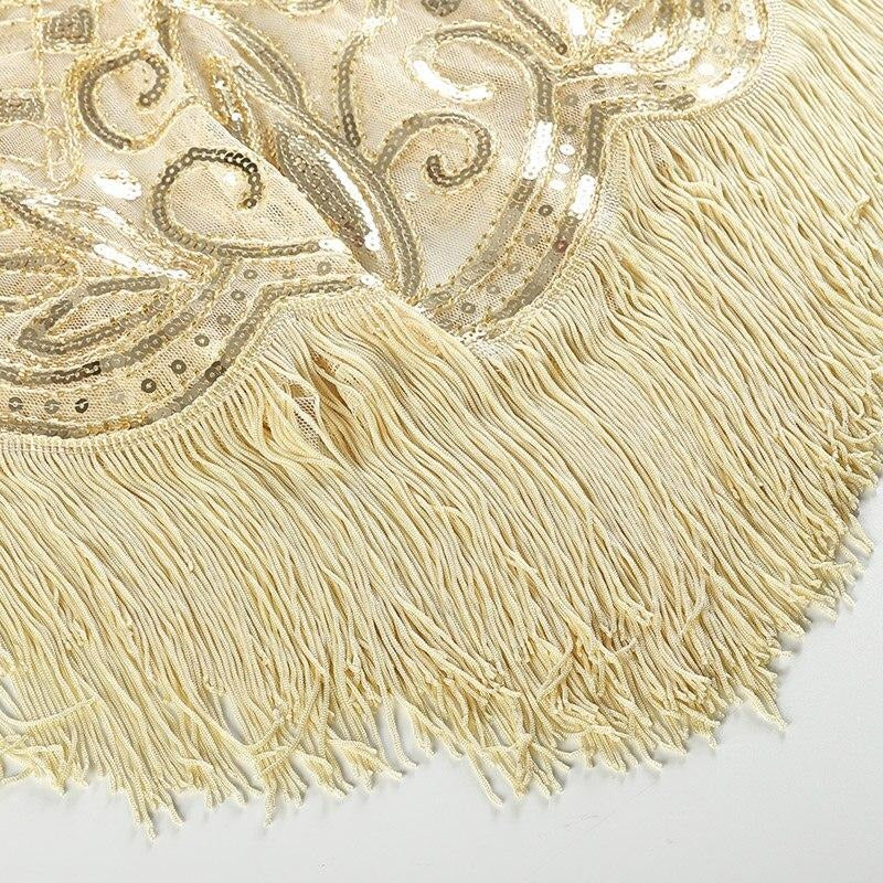 Sjaal in Gatsby-stijl met strass en parelkettingen