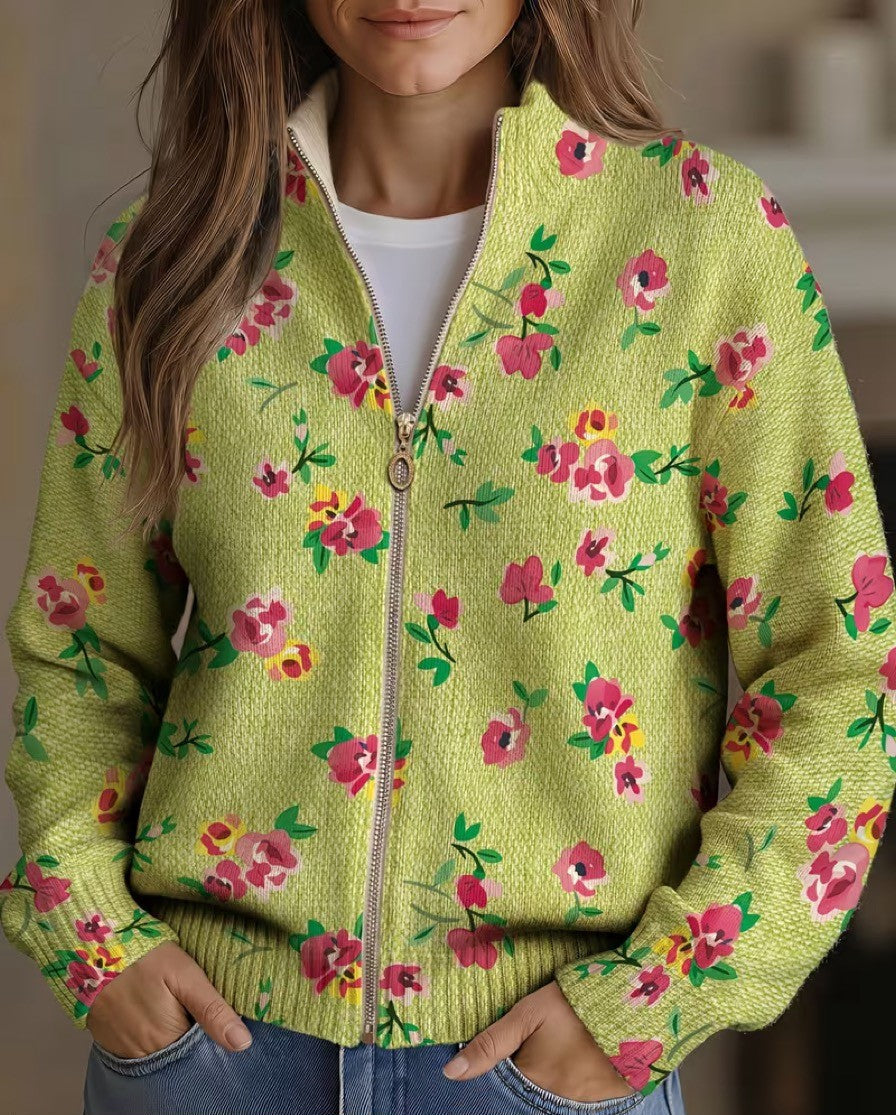 Constance | Vest voor dames met bloemenmotief en rits