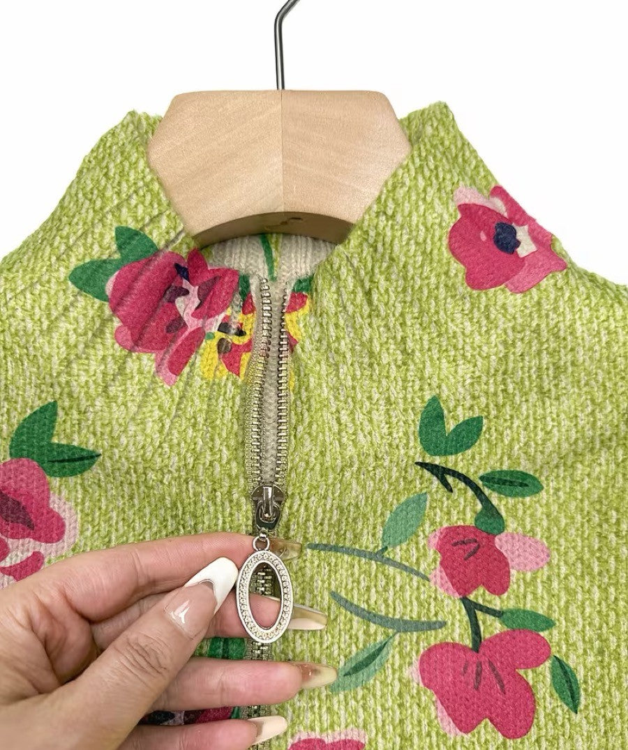 Constance | Vest voor dames met bloemenmotief en rits