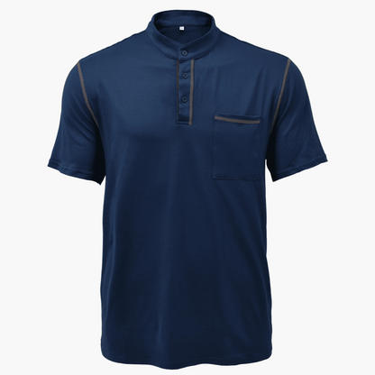 Heren modern vrijetijds Henley T-shirt met knoopsluiting – korte mouw, stijlvol voor dagelijks gebruik & vrije tijd
