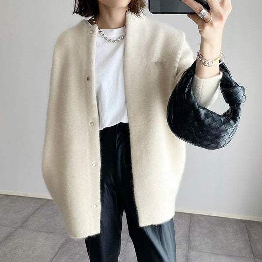 Dames gebreid vest in moderne oversized stijl voor dagelijks gebruik en kantoor