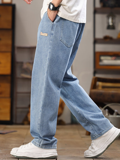 Jean jogging homme coupe décontractée – style streetwear décontracté avec cordon de serrage, idéal pour les loisirs et le quotidien
