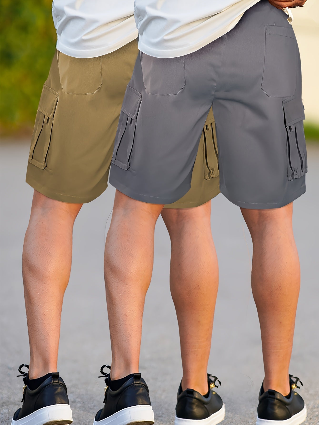 Heren Cargo Shorts 2-pack – Vrije tijd & Outdoor, Comfortabele cargoshorts met zakken, Regular Fit