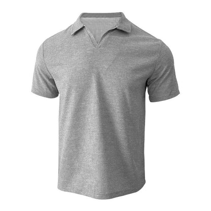 Duncan – Polo con escote en V y patrón de waffle para hombre