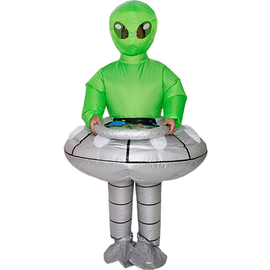 Halloween Barn Kostym Uppblåsbar Utomjording med UFO – Rolig Alien Kostym för Halloweenfest & Karneval