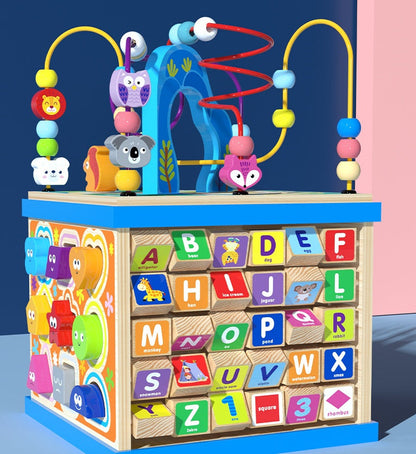 Cube multifonction motricité pour enfants – Alphabet, chiffres et formes – Jeu éducatif pour garçons et filles