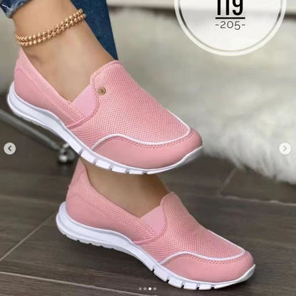 Dames Slip-On Vrijetijdsschoenen – Comfortabele ademende sneakers voor dagelijks gebruik en vrije tijd