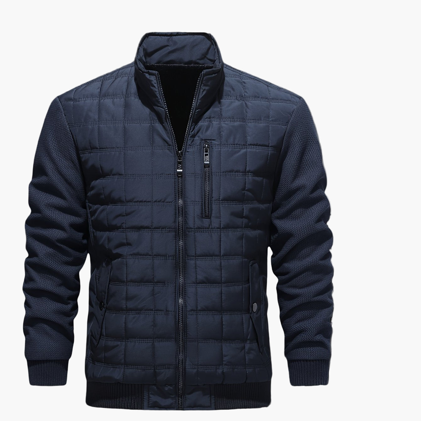 Giacca imbottita da uomo in stile casual con collo alto e tasche con cerniera – Perfetta per tutti i giorni e tempo libero
