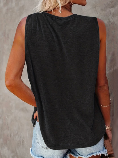 Dames tanktop met mandala zon- en maanprint – boho zomer vrijetijdsshirt