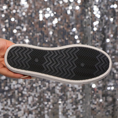 Sneaker da donna in stile street con stella glitterata e plateau – Scarpe casual alla moda