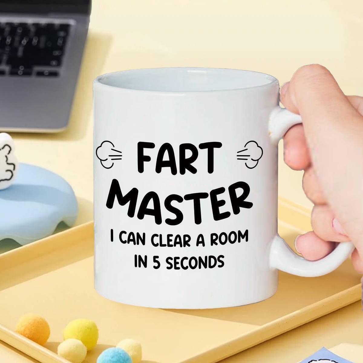 Lustige Herren Kaffeetasse – Fart Master Spruch – Geschenk für Männer mit Humor