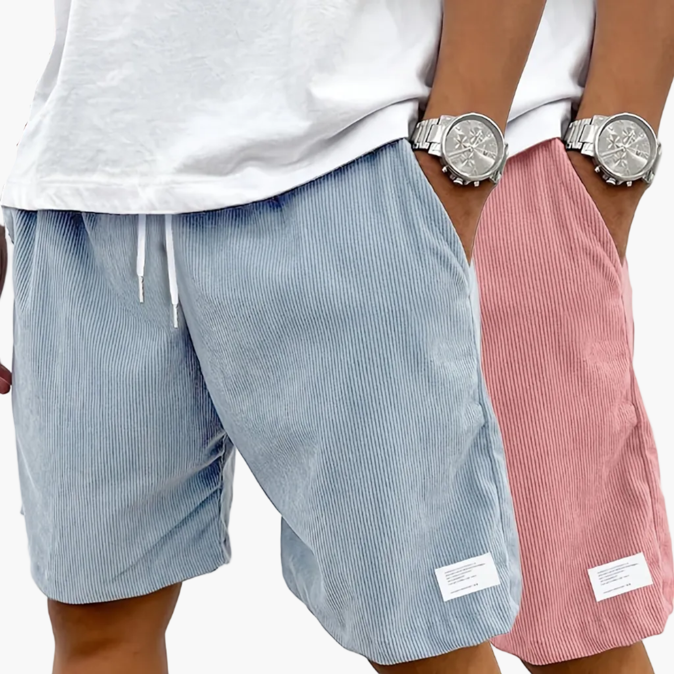 Pantaloncini da uomo vintage casual con tasche – Vestibilità regolare, stile street, moda estiva