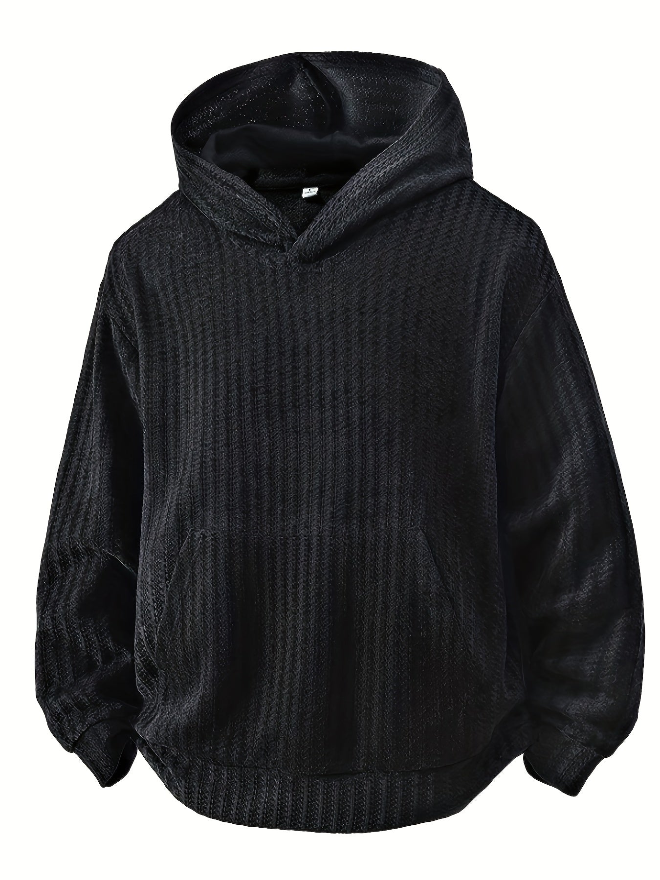 Sudadera con capucha y bolsillo canguro – Diseño acanalado, corte holgado
