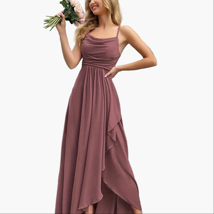 Vestido de noche elegante para mujer, corte ajustado y acampanado con tirantes finos – Perfecto para ocasiones festivas y bodas