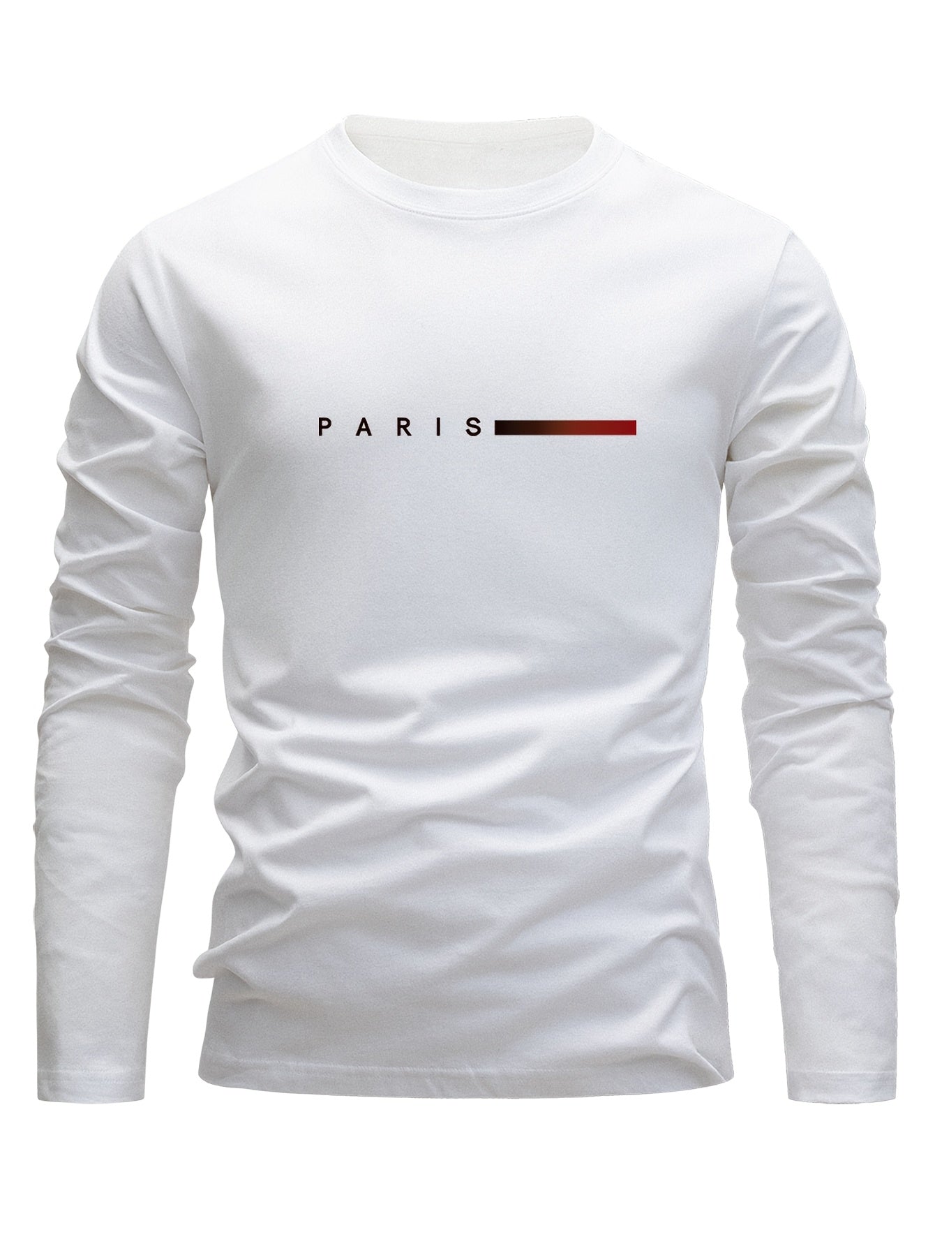 Herren Langarmshirt 3er-Set mit Rundhalsausschnitt und „Paris“-Druck
