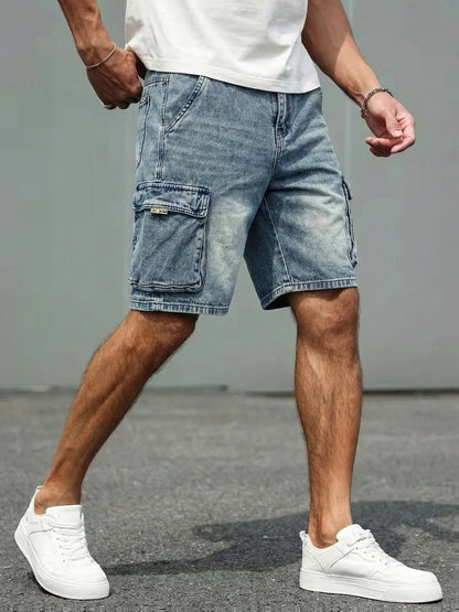 Herren Cargo Jeans Shorts – Lässige Regular Fit Bermuda für Alltag & Freizeit