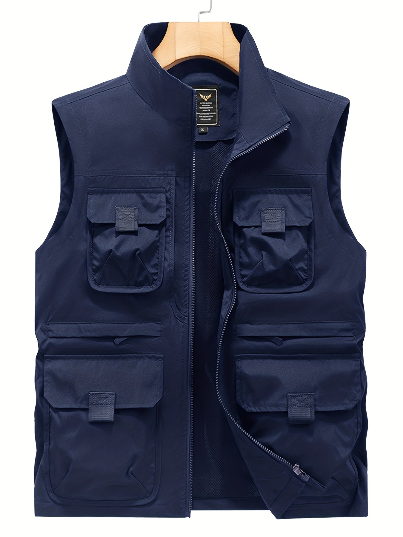 Herren Outdoor Utility-vest med flere lommer, fritidsvest for fiske, fotturer og fotografering