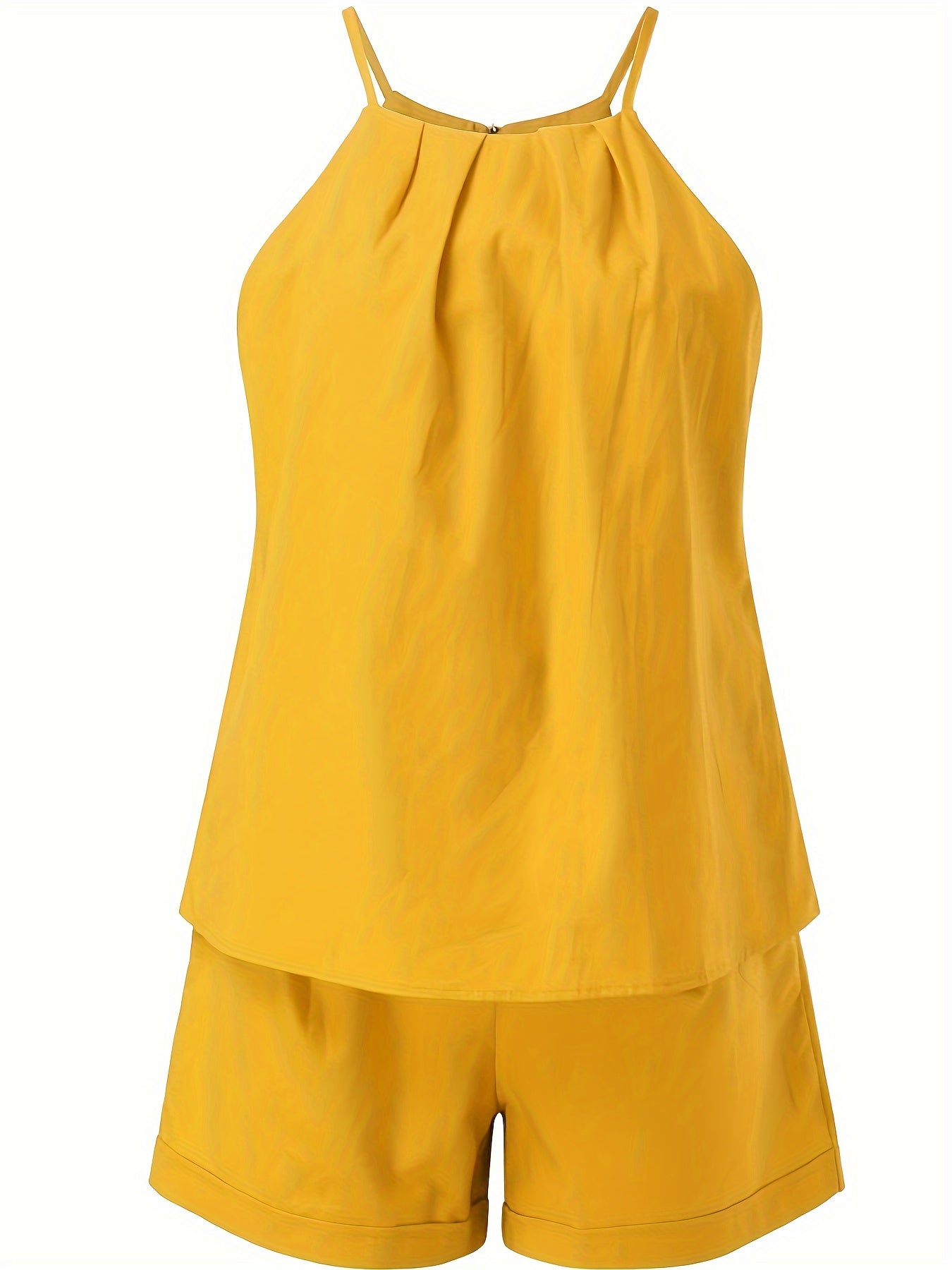 Tuta corta estiva elegante da donna con cintura – Completo alla moda per tempo libero e vacanze