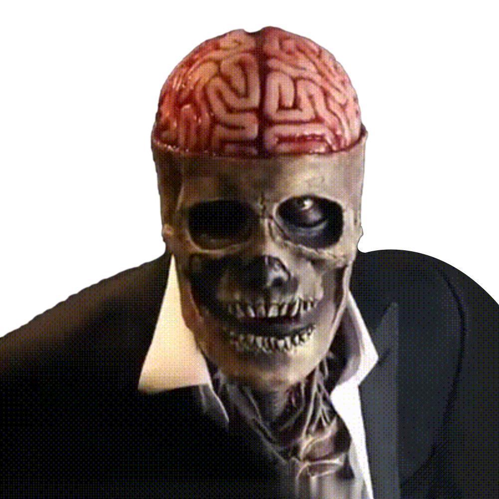 Masque squelette Halloween avec haut-de-forme – Masque effrayant pour adultes, fête et décoration