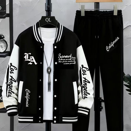 Herren College Jacke & Jogginghose Set Zweiteiler mit Los Angeles Print