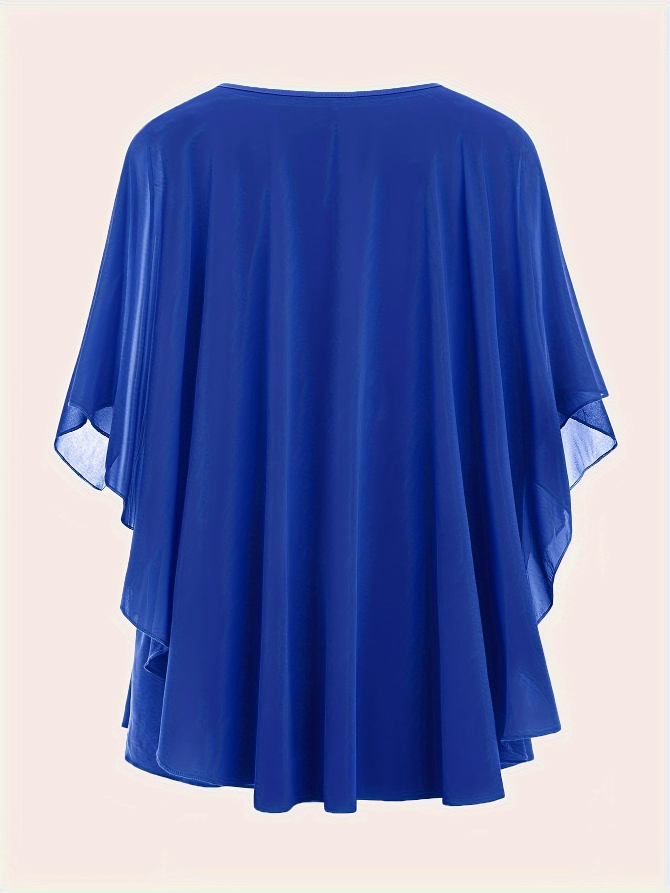 Damen Elegante Oversized Chiffon Bluse für Ausgehen – Stilvolle Flatterärmel, Lockerer Schnitt, Ideal für festliche Anlässe