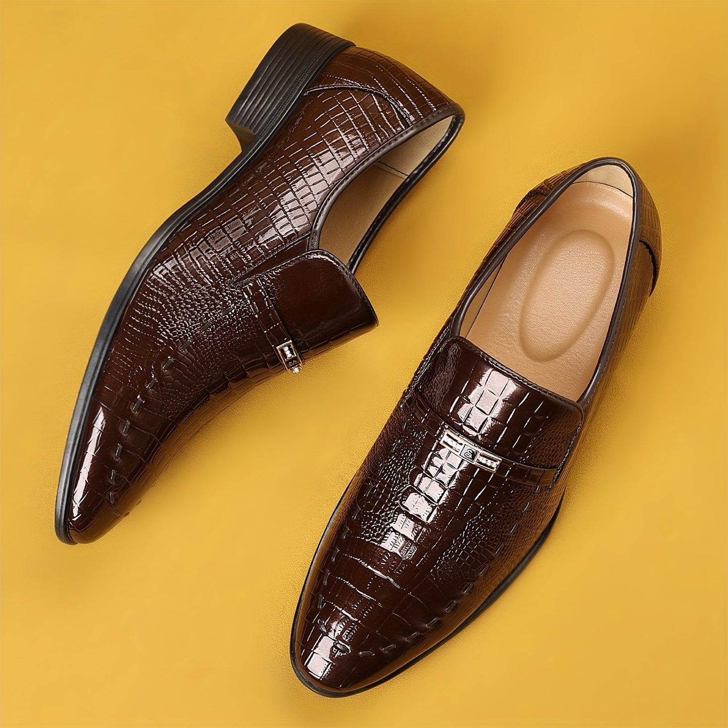 Mocassini da uomo business in elegante look con stampa coccodrillo – Scarpe eleganti da abito per ufficio e occasioni formali