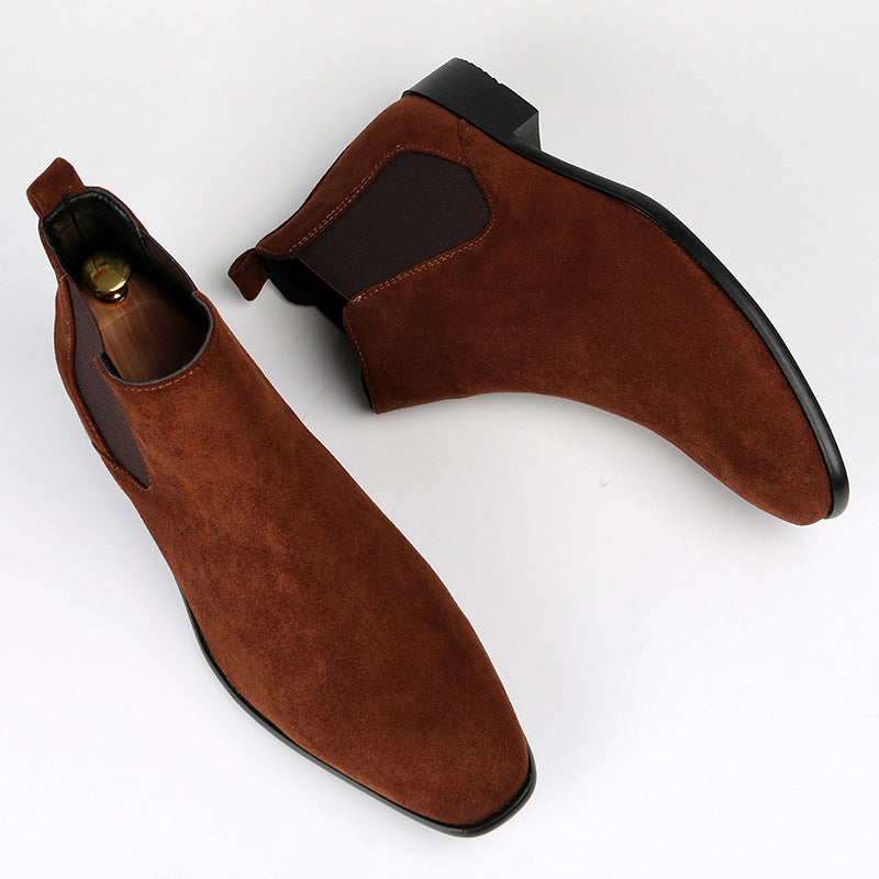 Herren Chelsea Boots Wildleder-Optik Schlupfstiefel