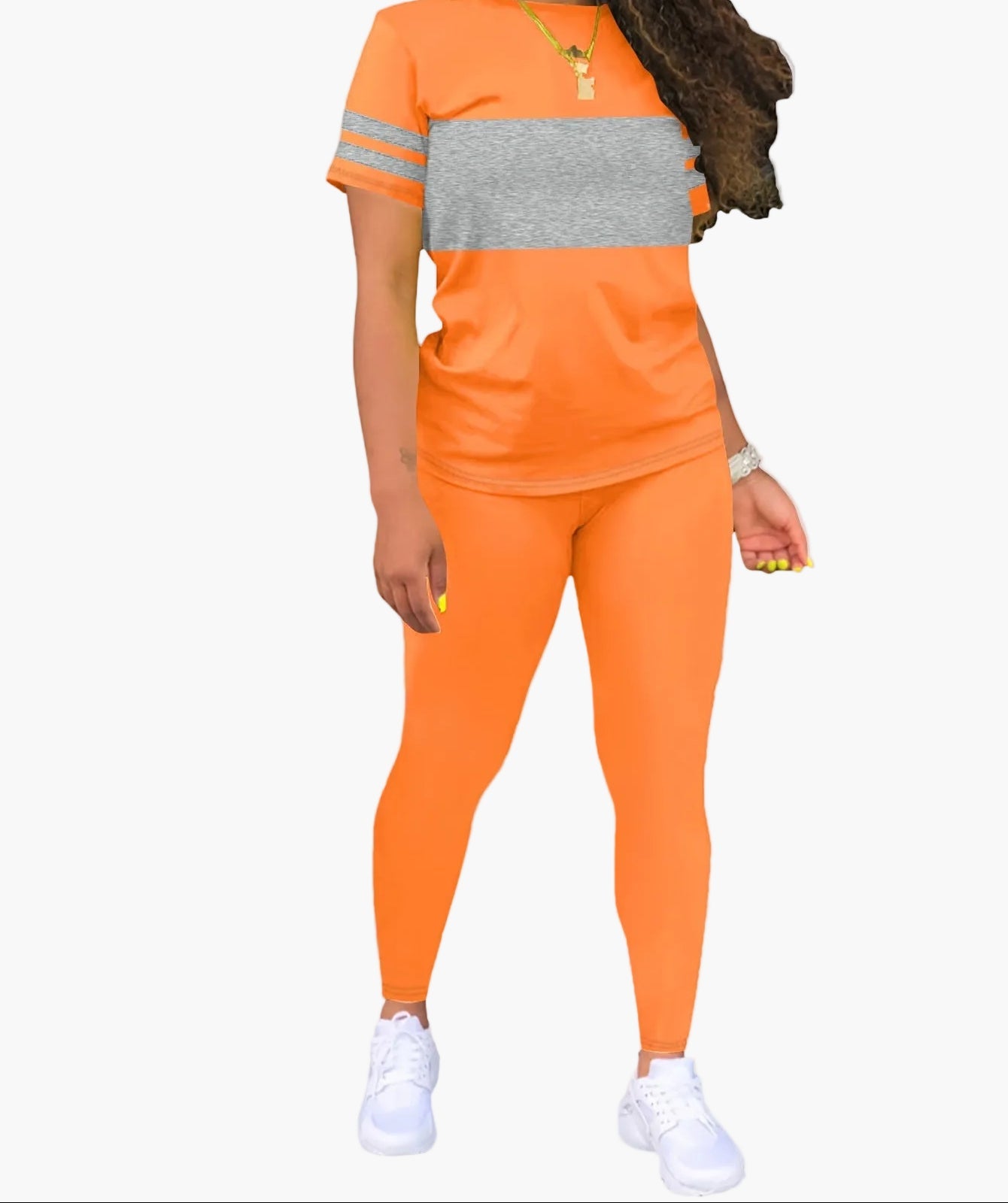 Set casual sportivo da donna – Completo con T-shirt e leggings per tutti i giorni e il tempo libero