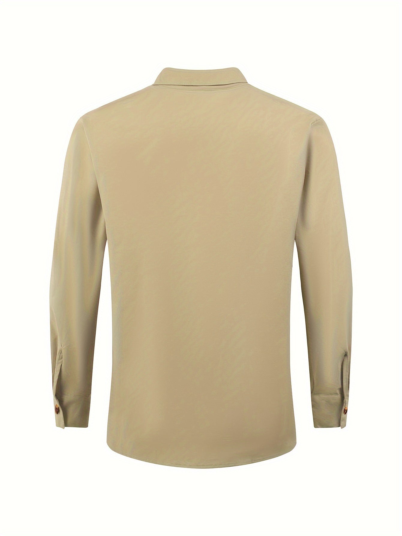 Camicia casual da uomo con collo alla coreana e abbottonatura – Maglia a maniche lunghe elegante per tutti i giorni e il weekend