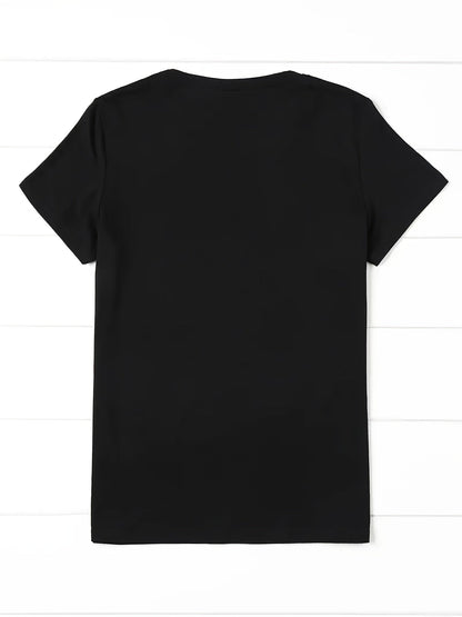 Dame T-shirt med hjerte-motiv – afslappet stil til hverdag og fritid