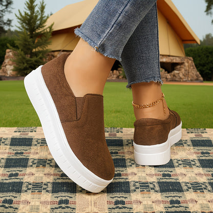 Sneaker Slip-On Donna con Plateau – Elegante Stile Penny-Loafer per Primavera e Quotidiano