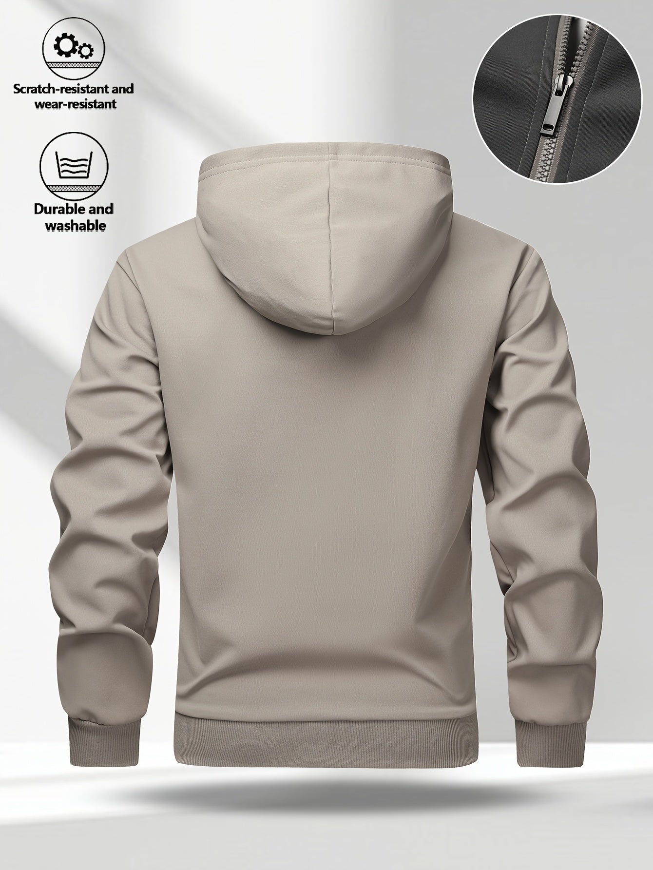 Chaqueta unisex con capucha y cremallera, multicolor, con cordón ajustable y bolsillos