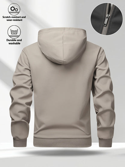 Chaqueta unisex con capucha y cremallera, multicolor, con cordón ajustable y bolsillos