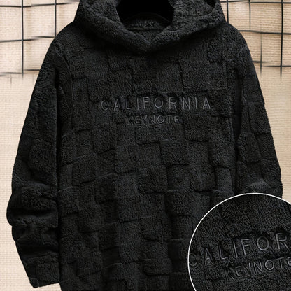Kuscheliger Hoodie mit Karomuster und Stickerei, mit Kapuze