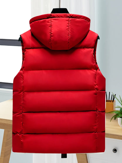 Unisex-vatteret vest med hætte | Polstret vest
