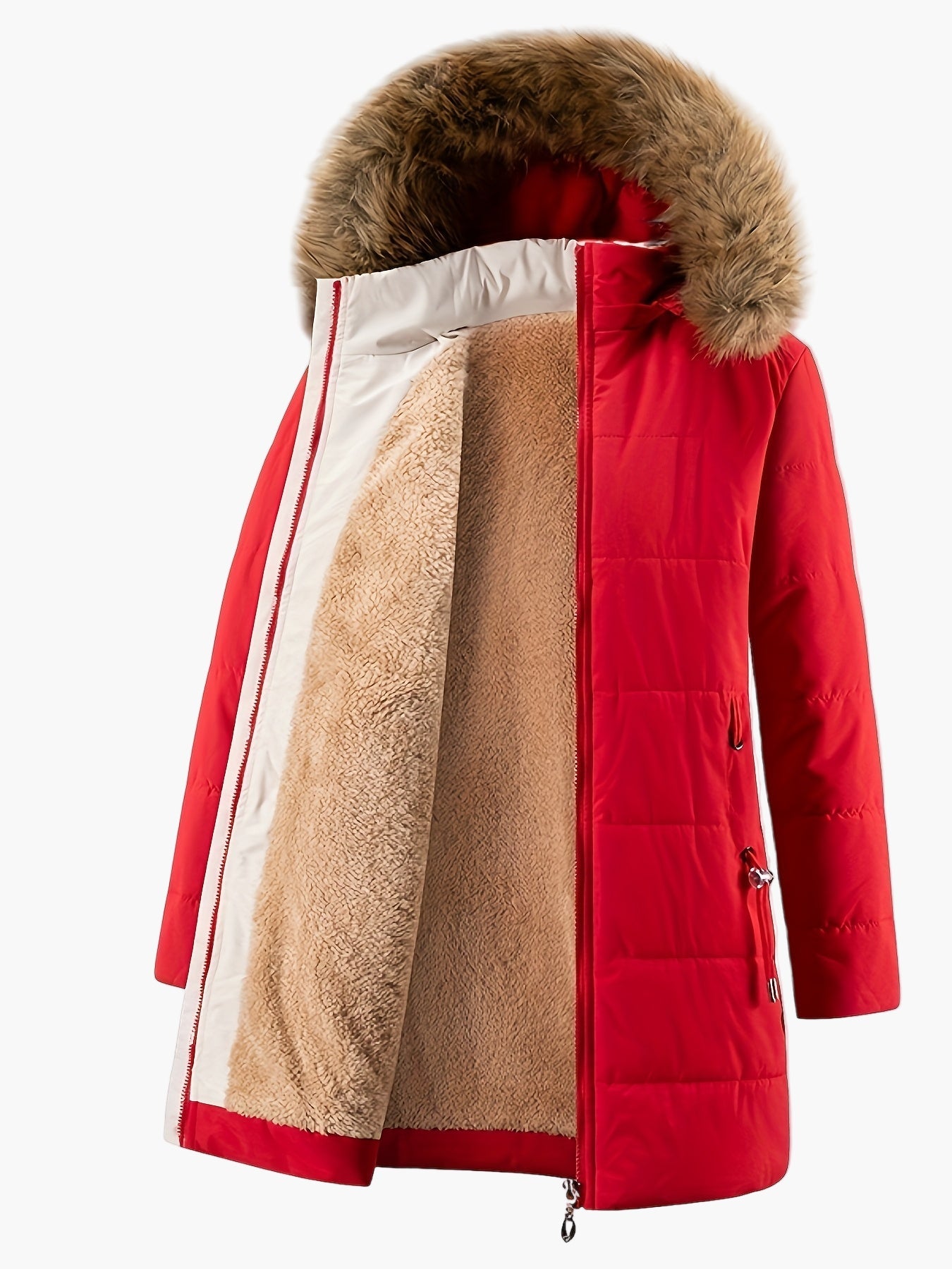 Damen Winterparka mit Kapuze und Kunstpelz – Modische warme Jacke für kalte Tage