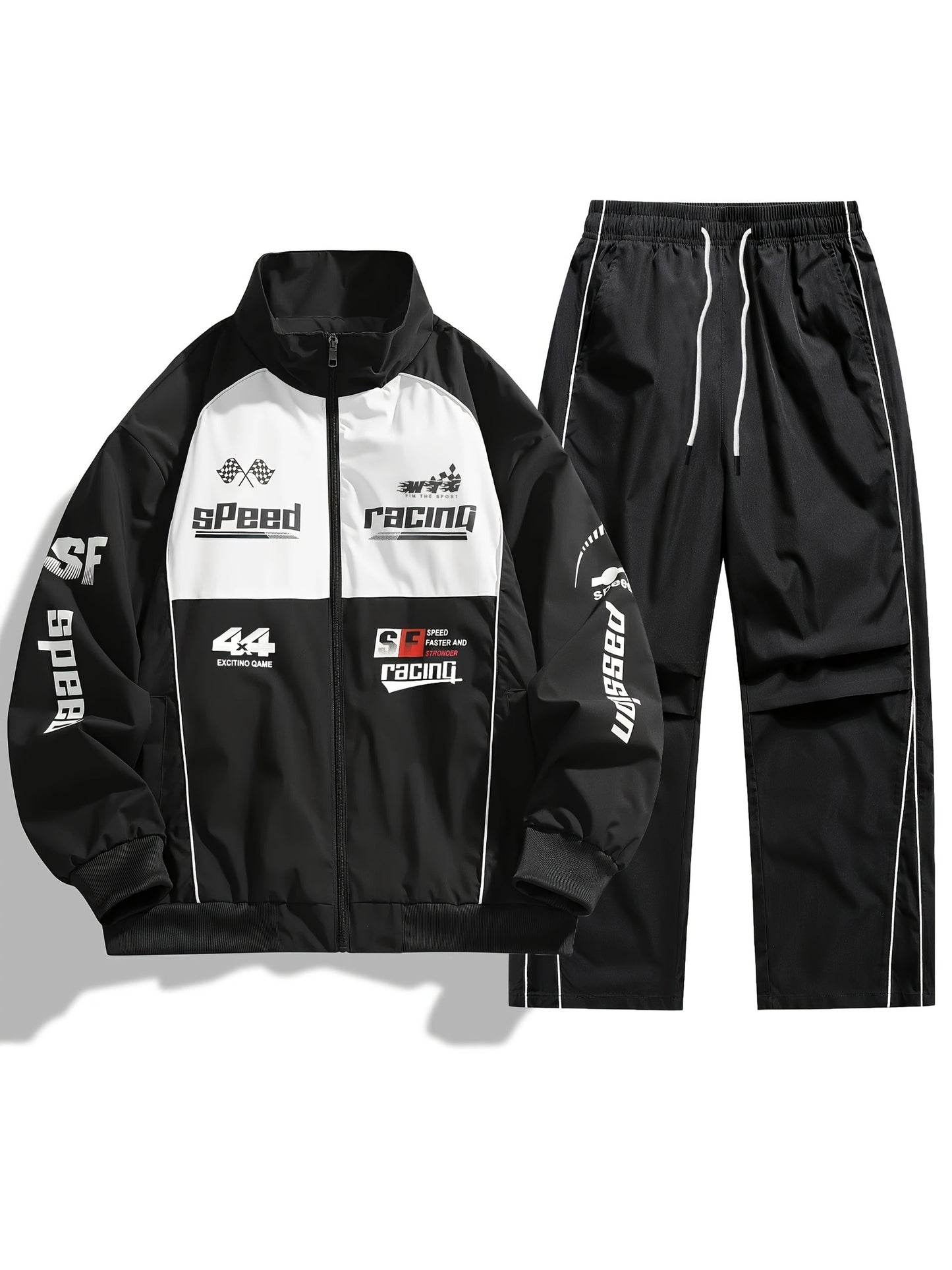 Unisex Trainingsanzug Set mit Racing-Design - Jacke & Hose