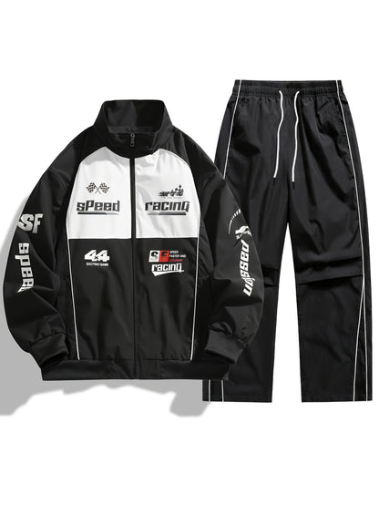 Unisex Trainingsanzug Set mit Racing-Design - Jacke & Hose