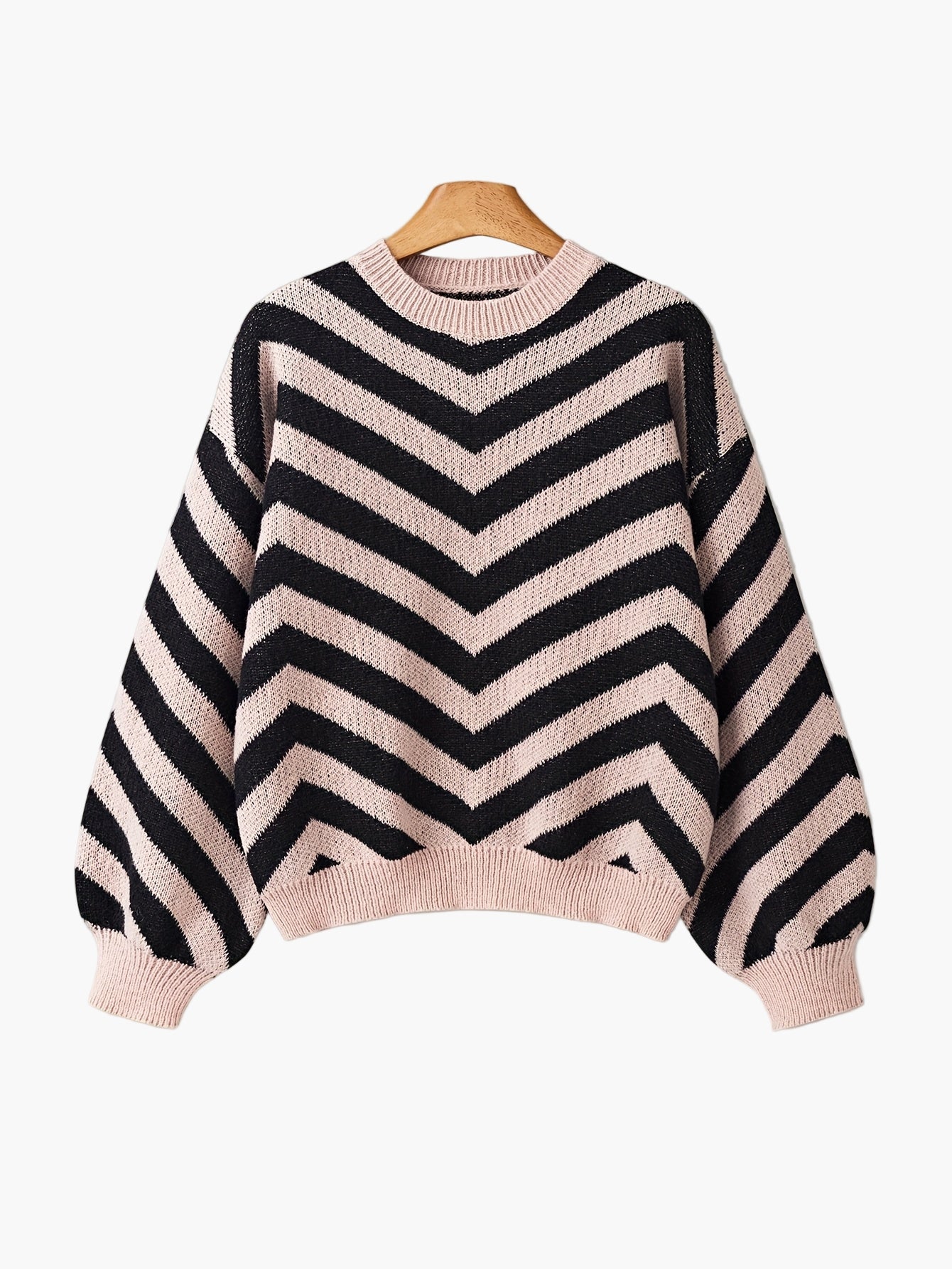 Damen Strickpullover mit Zickzack-Muster für Herbst und Winter – Eleganter Freizeit-Sweater