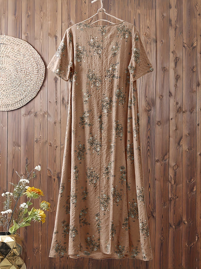Damska sukienka maxi w stylu boho z kwiatowym wzorem i dekoltem w serek – sukienka na co dzień i na wakacje