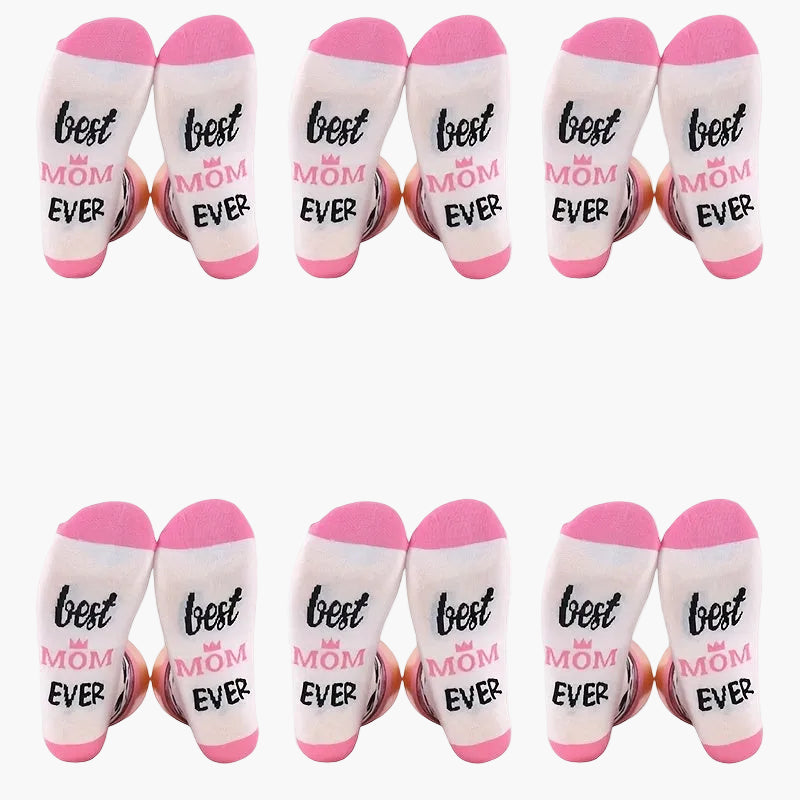 Chaussettes femme avec inscription – Idée cadeau amusante pour mamans – Meilleure maman du monde – Chaussettes confortables pour loisirs