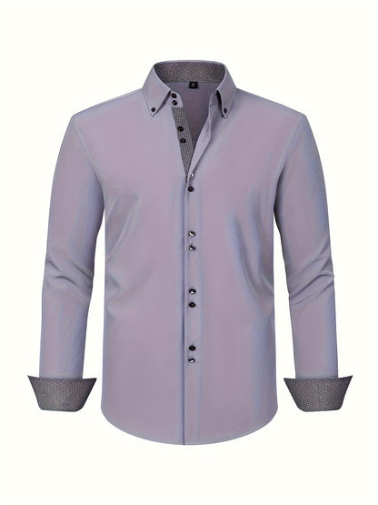 Męska koszula biznesowa casual z długim rękawem nowoczesny elegancki design