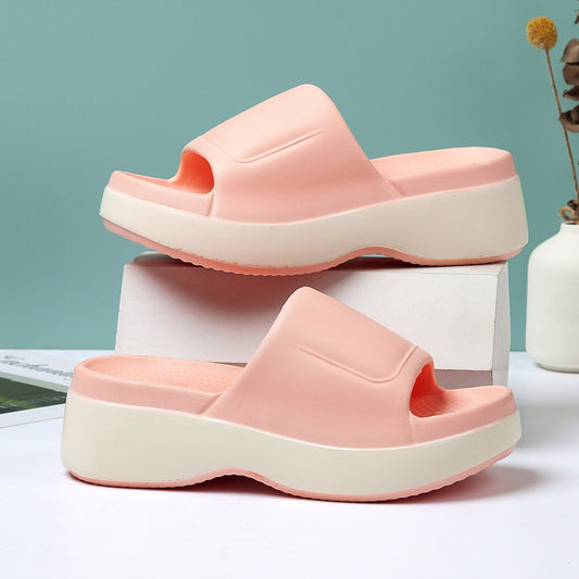 Dames plateau-slippers voor de zomer – comfortabele vrijetijdsslippers met open teengebied