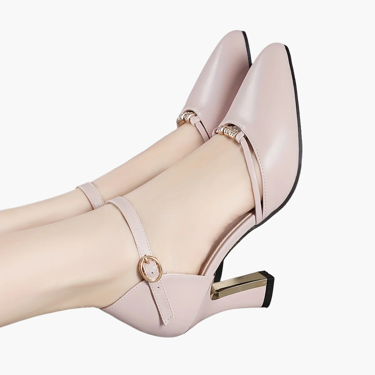 Zapatos de tacón elegantes para mujer con tacón ancho y tiras – Perfectos para ocasiones festivas y el día a día