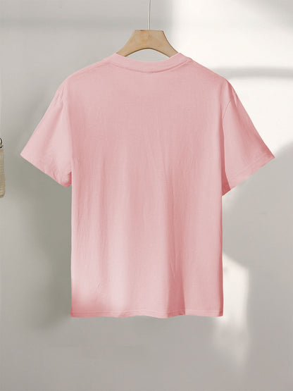 Damen T-Shirt mit abstraktem Gesicht Print – Modernes Kunst Casual Shirt für Alltag & Freizeit