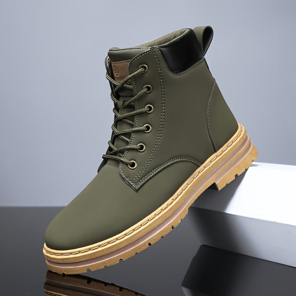 Herren Worker Stiefel mit Schnürung und Profilsohle