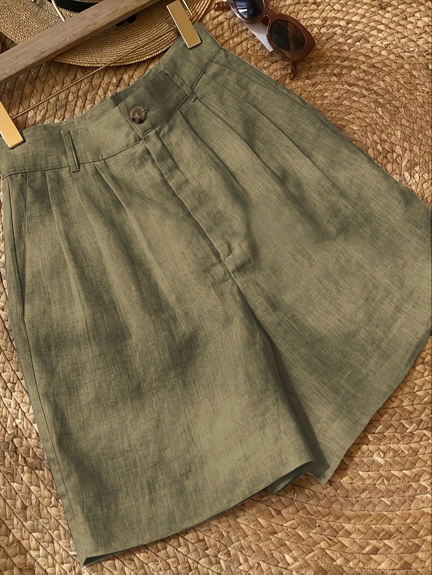 Dame vintage shorts med høj talje til sommer – stilfulde fritidsshorts med lommer