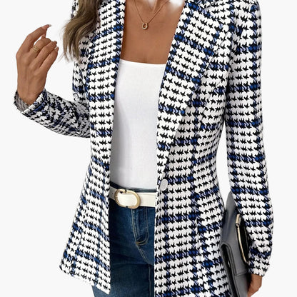 Blazer business elegante da donna con motivo pied-de-poule – Giacca elegante per ufficio e tempo libero